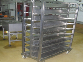 Chariot pour récupération poulets
